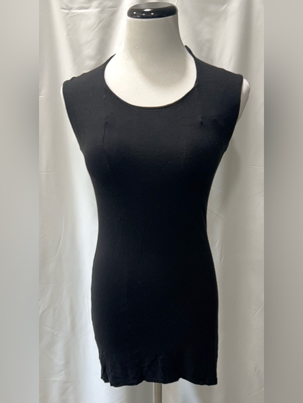 Survival Women's Black Sleeveless Tank Mini Dress Size Medium Stretch Knit